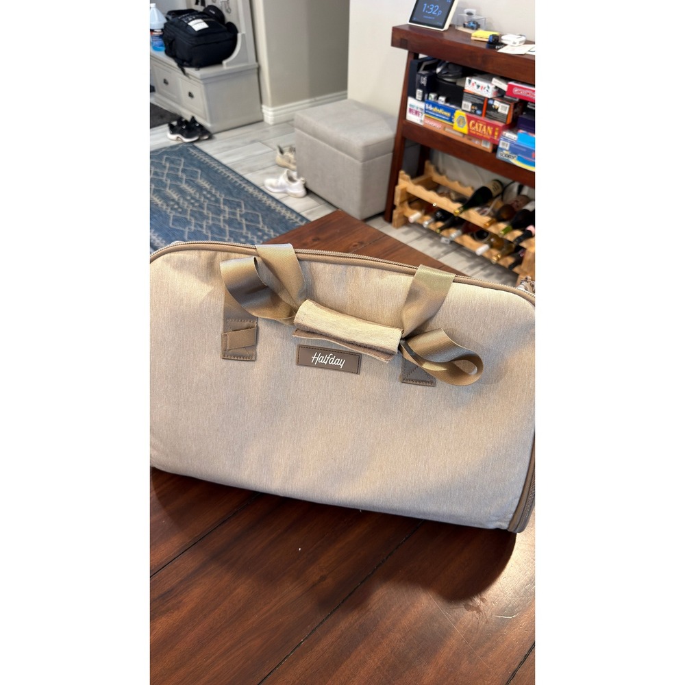Halfday Convertible Garment Duffel Bag 40L Tan Heathered Travel Weekender NEW